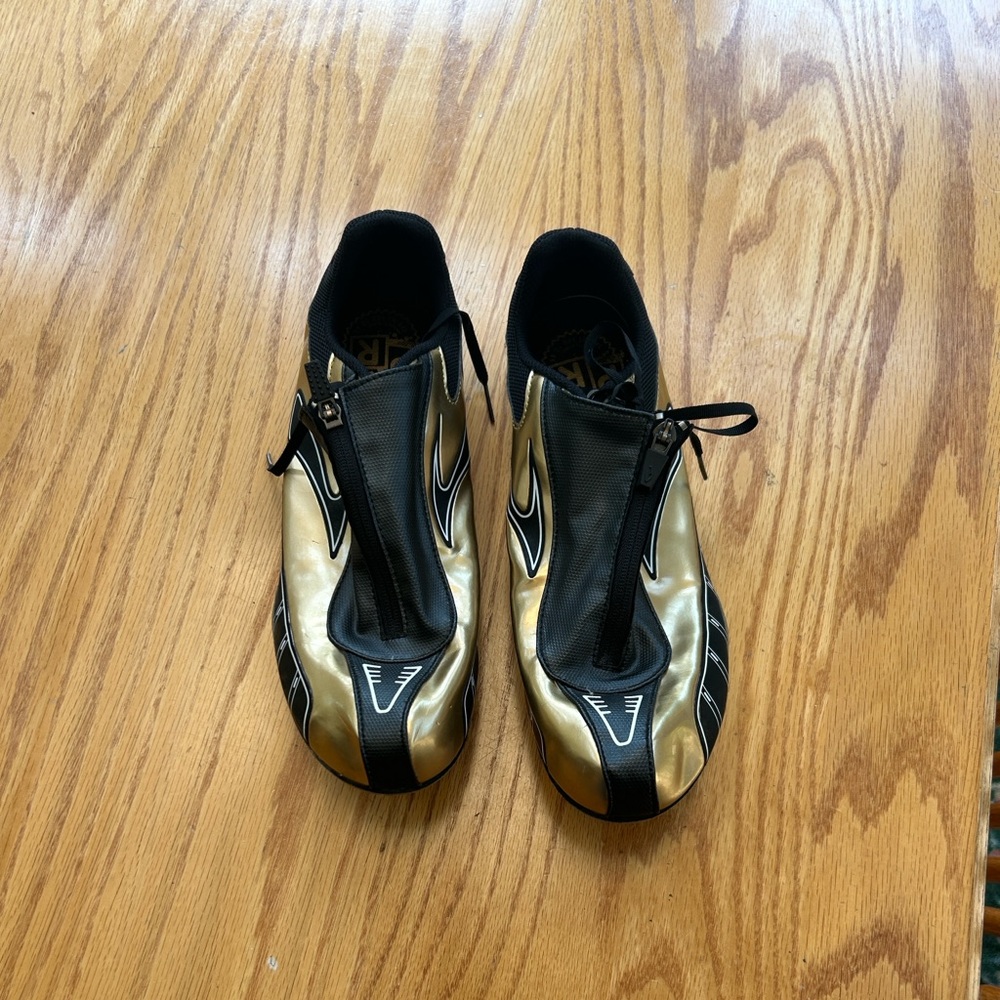 Brooks Sprint Gold And Black PR 10.45 Laced Zip Up Track Running Shoes Size‎ 12 - Picture 3 of 11